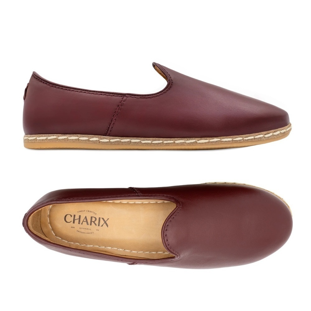 Charix Comfort Travel Office Men's Bordeaux Leather Slip-On Shoes size 10.5-11 - Picture 3 of 15